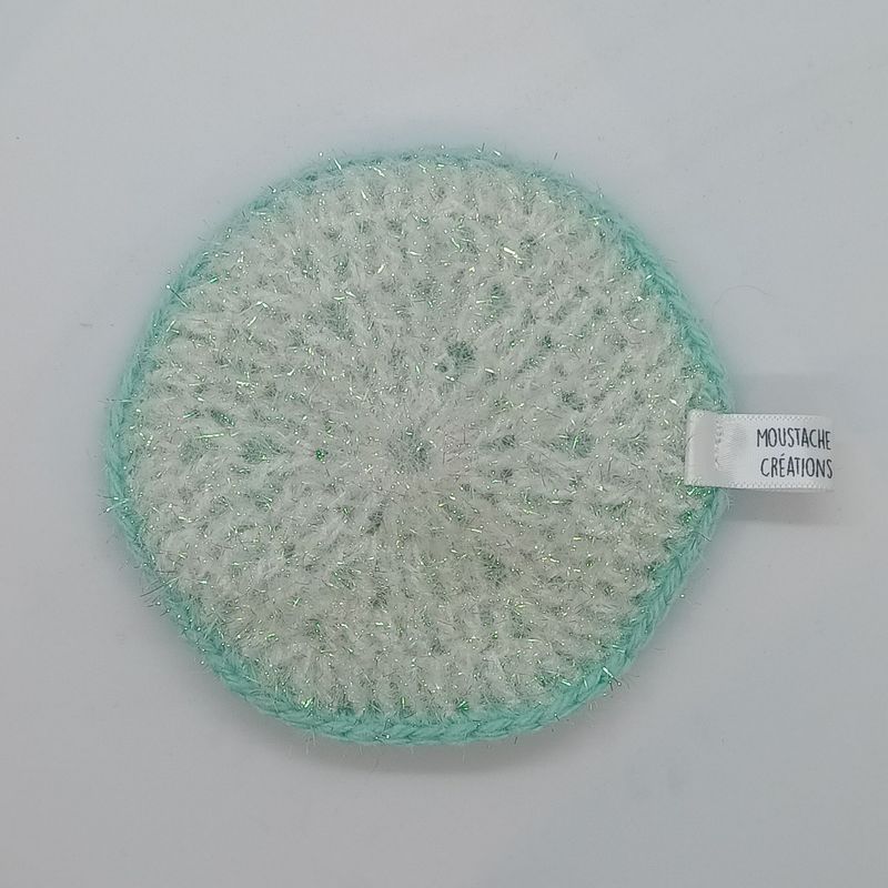 EPONGES LAVABLES Claudie - Blanc irisé / Menthe (13/3033)