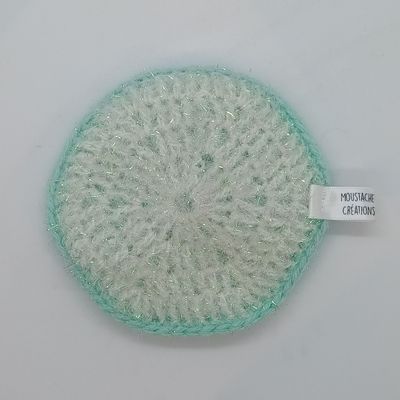 EPONGES LAVABLES Claudie - Blanc irisé / Menthe (13/3033) EPONGES LAVABLES Claudie - Blanc irisé / Menthe (13/3033)