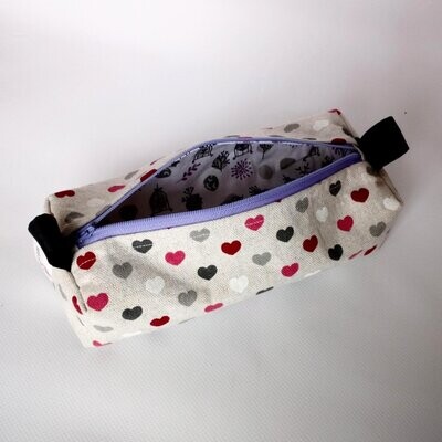Trousse d'école en tissu fait main Justine par Moustache Créations