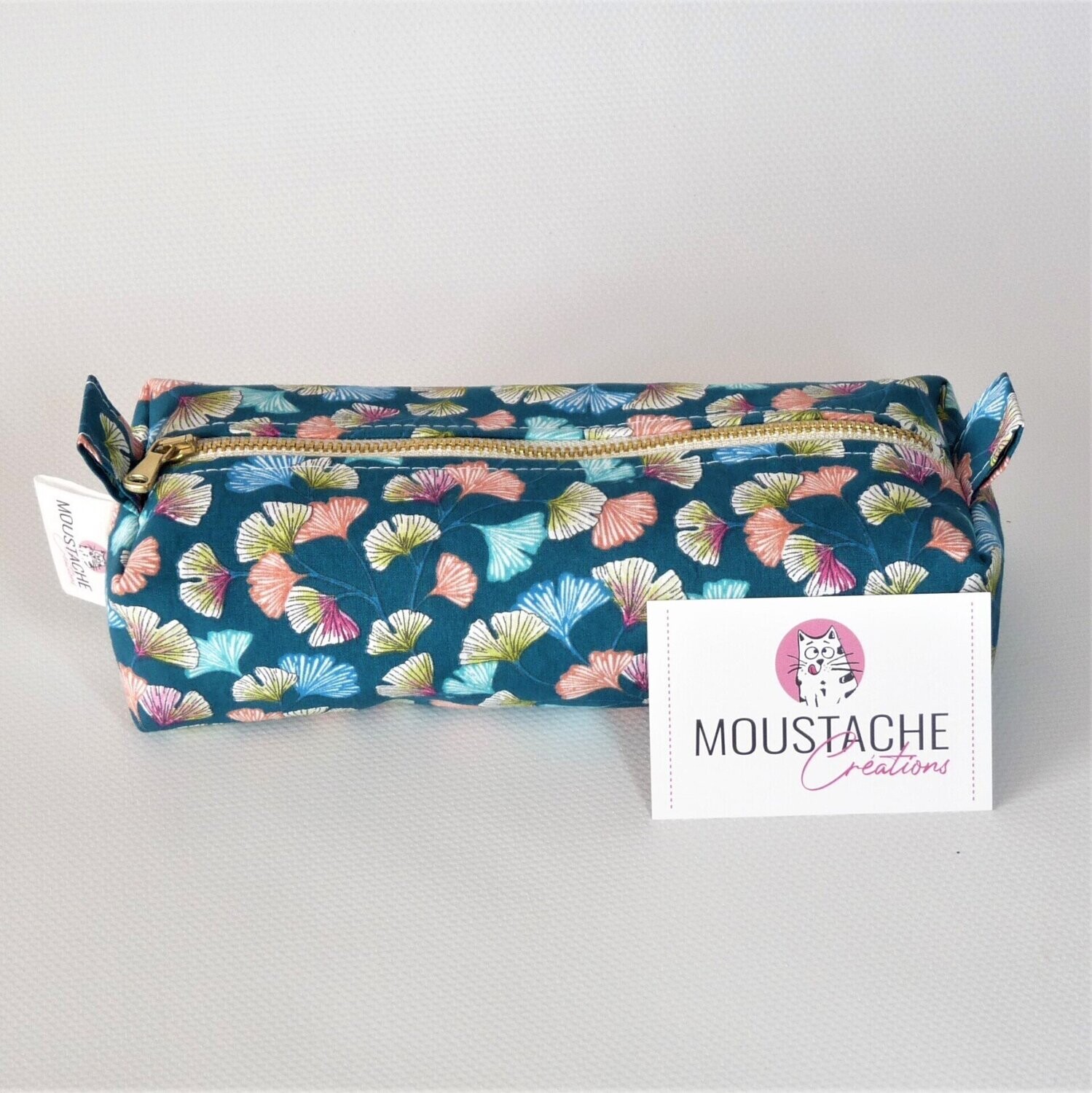 Trousse d'école en tissu fait main Justine par Moustache Créations