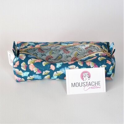 Trousse d'école en tissu fait main Justine par Moustache Créations