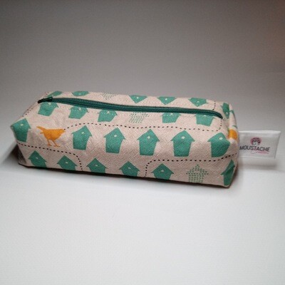 Trousse d'école en tissu fait main Justine par Moustache Créations