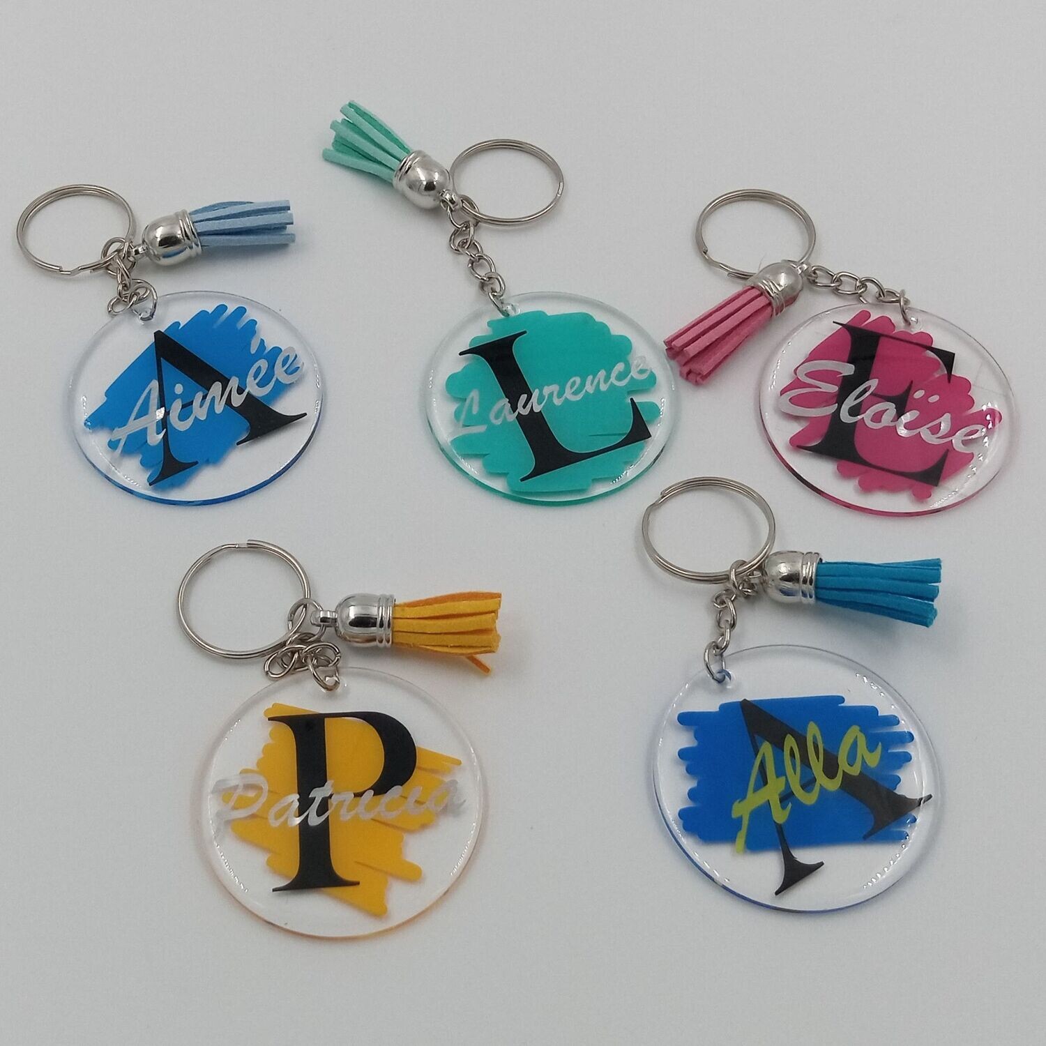 PORTE CLEFS Patricia - Rond Porte-clés rond en résine fait main Patricia par Moustache Créations