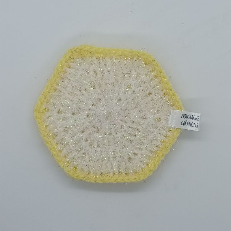 EPONGES LAVABLES Claudie - Blanc Irisé / Poussin (13/0501)