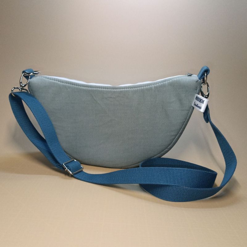 SAC DEMI-LUNE Bernadette - Vert de Gris