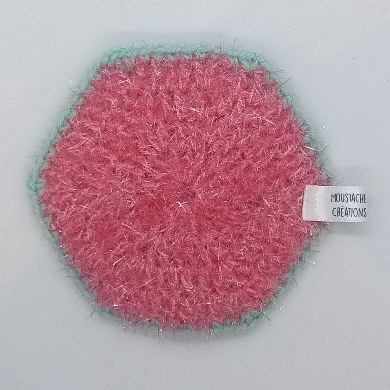 EPONGES LAVABLES Claudie - Fuchsia / Menthe (04/3033)