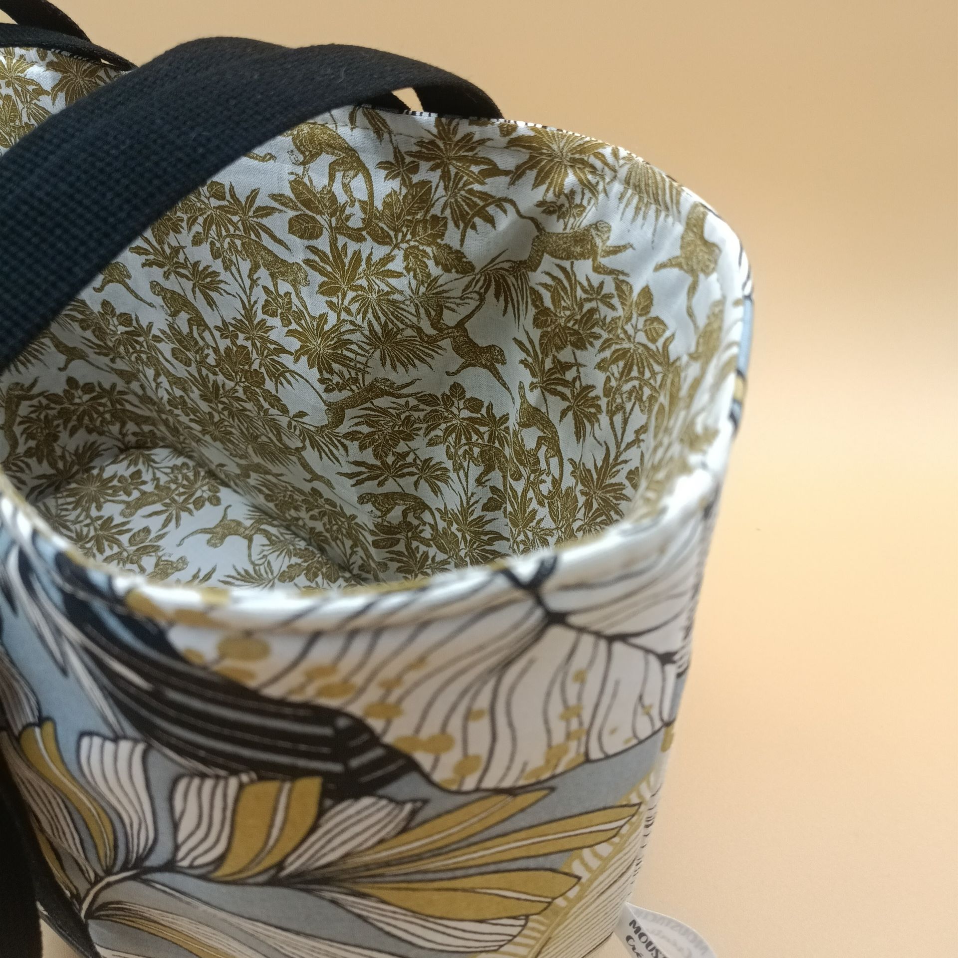 Sac Cabas AURELIE - GoldenJungle stone (Bleu/Or)