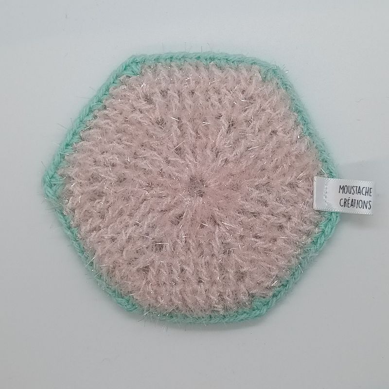 EPONGES LAVABLES Claudie - Rose / Menthe (03/3033)