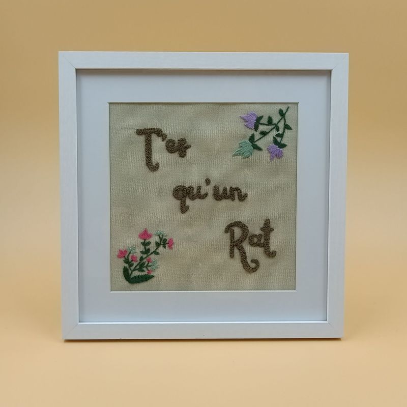 BRODERIE INSOLENTE Raymonde - T'es qu'un Rat BRODERIE INSOLENTE Raymonde - T'es qu'un Rat