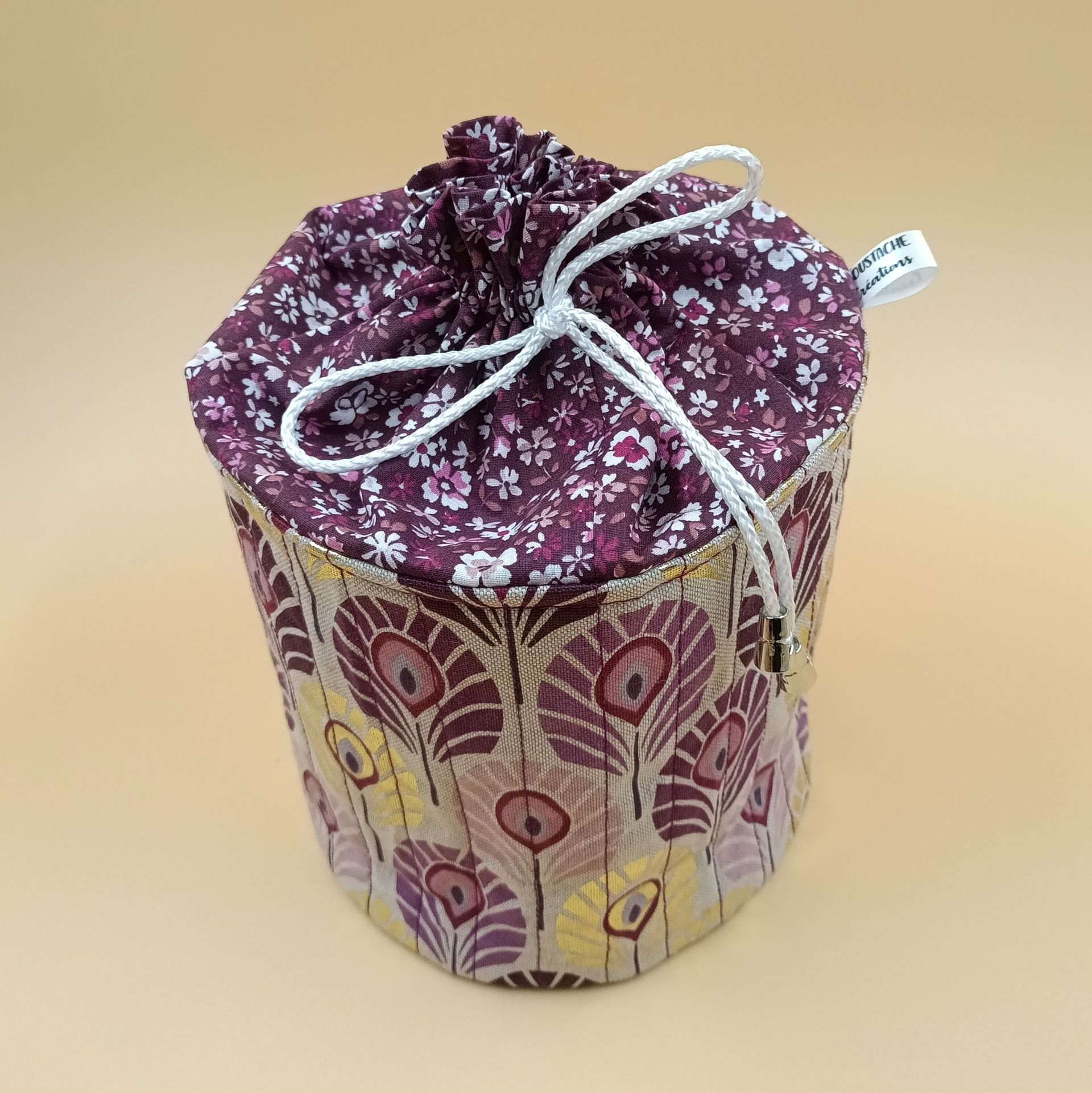 POCHON - Marie-Laure / Plume de Paon Foil (Prune/Or)