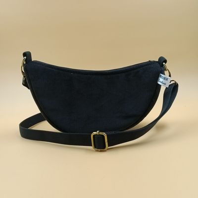 SAC DEMI-LUNE Bernadette - Velours Noir SAC DEMI-LUNE Bernadette - Velours Noir