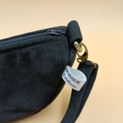 SAC DEMI-LUNE Bernadette - Velours Noir