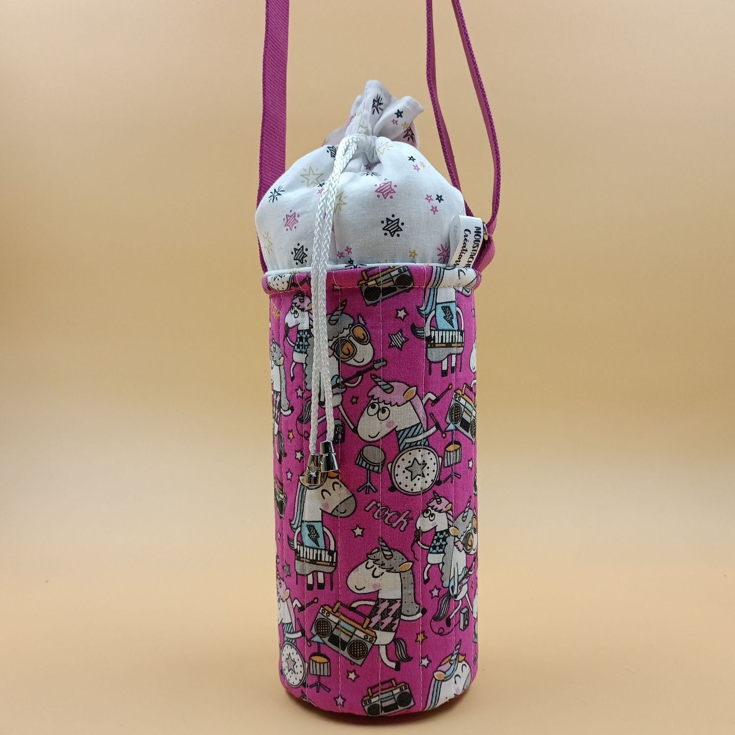 PORTE GOURDE ISOTHERME Apolline - Rockstar Licorne Rose PORTE GOURDE ISOTHERME Apolline - Rockstar Licorne Rose