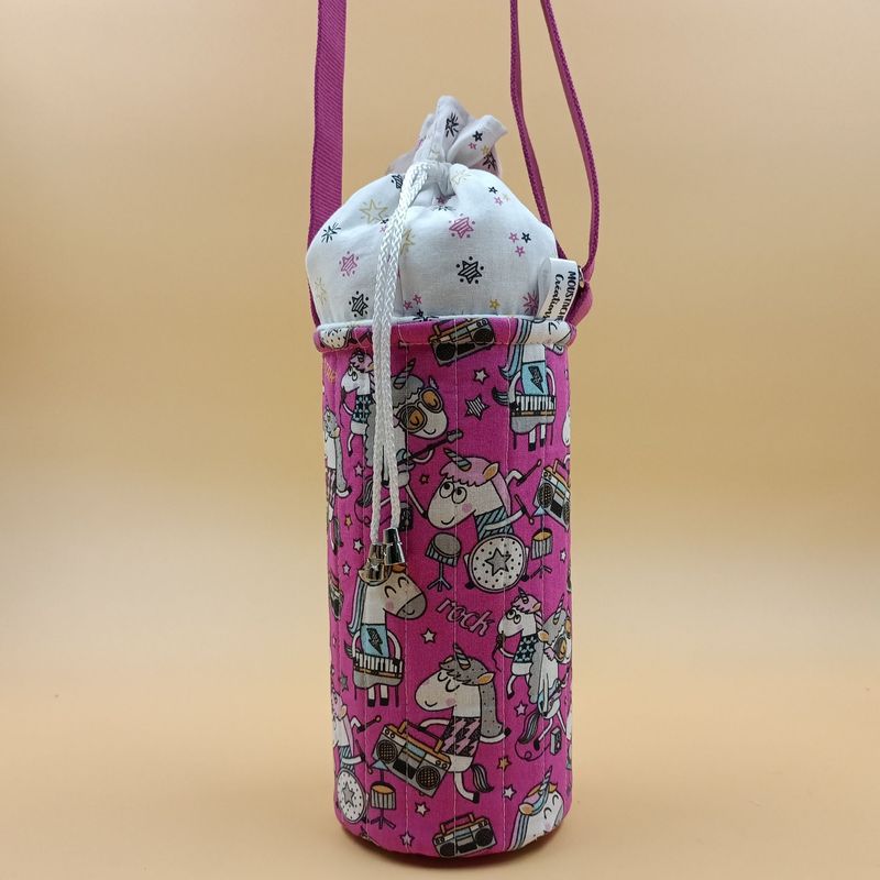 PORTE GOURDE ISOTHERME Apolline - Rockstar Licorne Rose