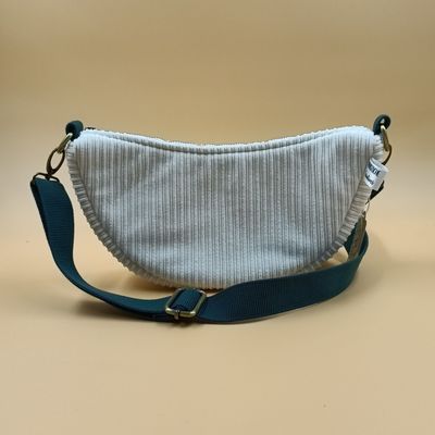 SAC DEMI-LUNE Bernadette - Velours Blanc SAC DEMI-LUNE Bernadette - Velours Blanc