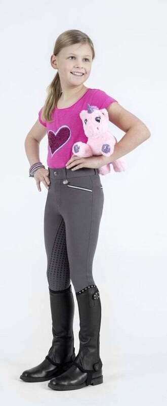 Reithose "AVA" TOP-GRIP VOLLBESATZ Kids antracit grau