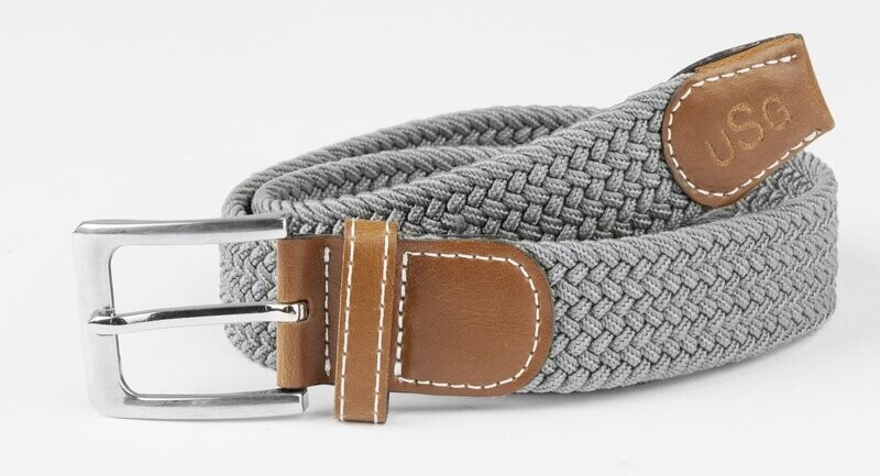 GÜRTEL "CASUAL" GEFLOCHTENES, ELASTISCHES MATERIAL / grau