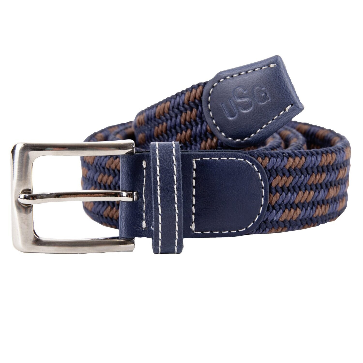 GÜRTEL "EVERY DAY" GEFLOCHTENES MATERIAL marine/braun