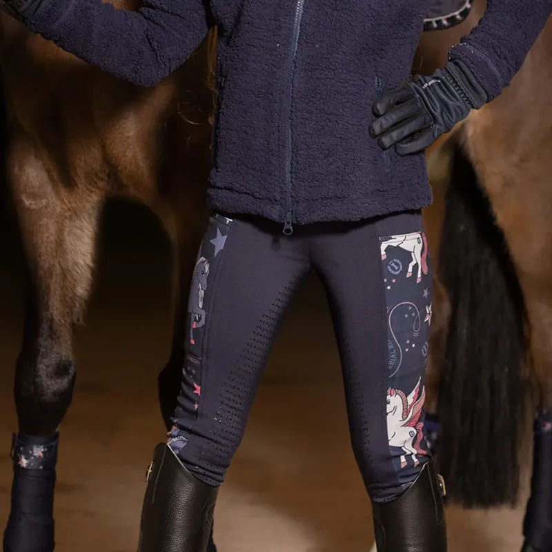 Reitleggings Tessy Print Kids Winter Full-Grip navy