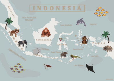 Dierenkaart Indonesia