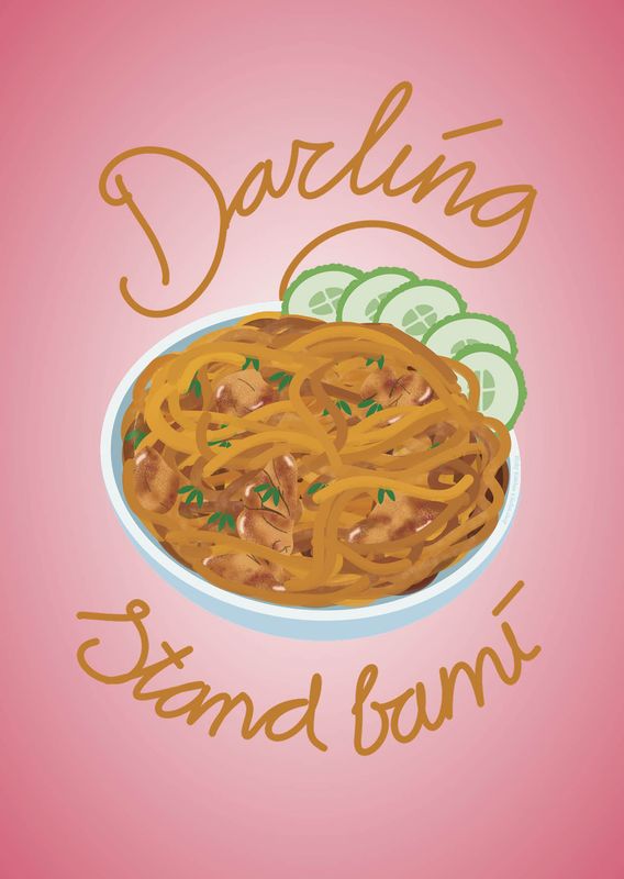 Valentijnskaart Darling, stand bami