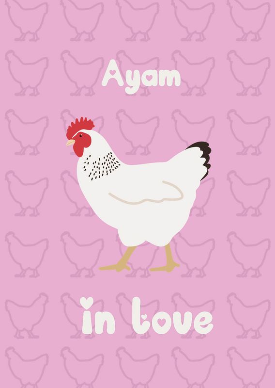 Valentijnskaart Ayam in love