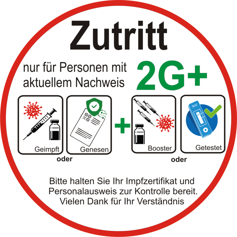 Aufkleber Corona 2G+ Booster