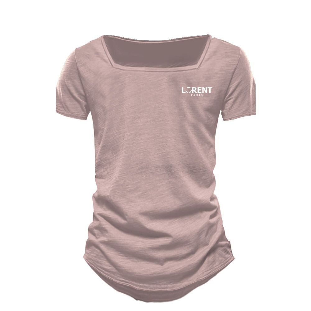 Tshirt Homme Col Carré fit Ecru manche courte - Lorent PARIS