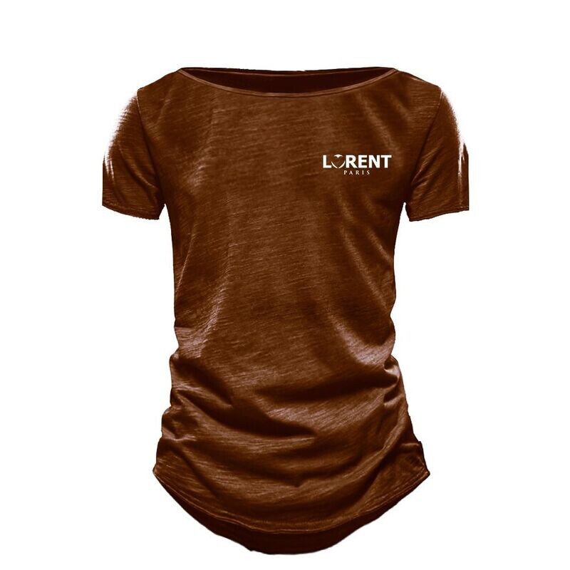 Tshirt Homme Col Mariner fit Marron manche courte - Lorent PARIS
