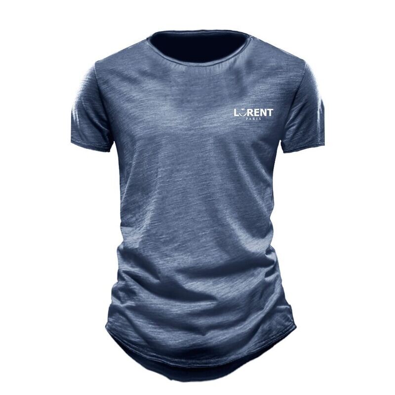 Tshirt Homme Col Rond fit Bleu manche courte - Lorent PARIS