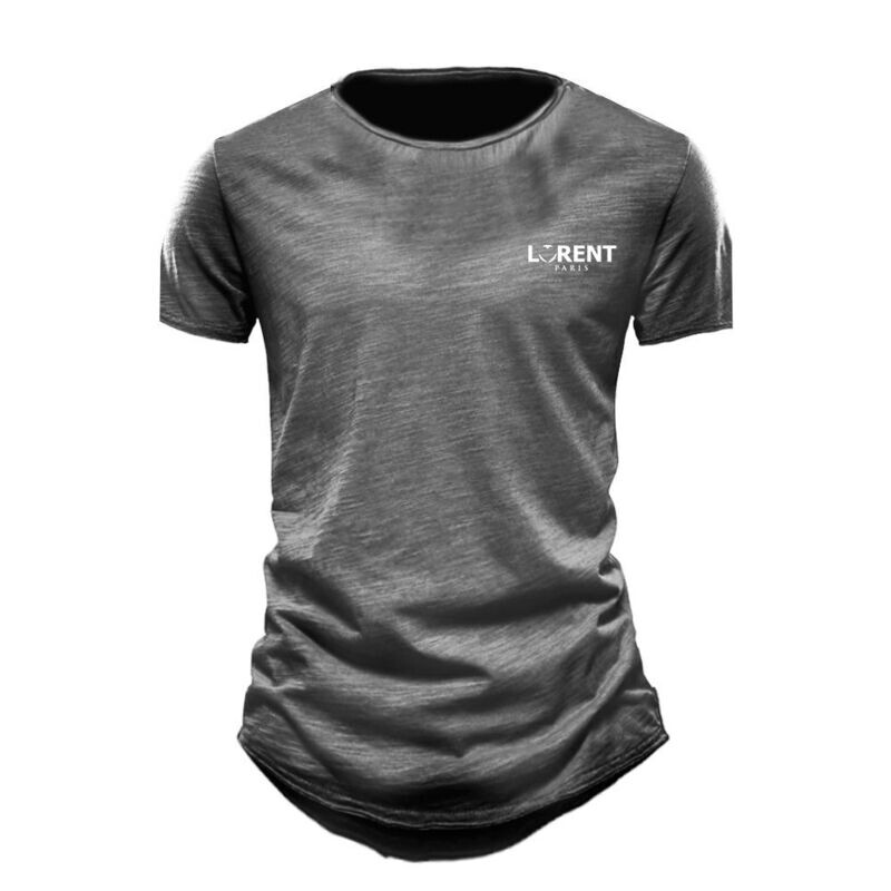 Tshirt Homme Col Rond fit Gris manche courte - Lorent PARIS