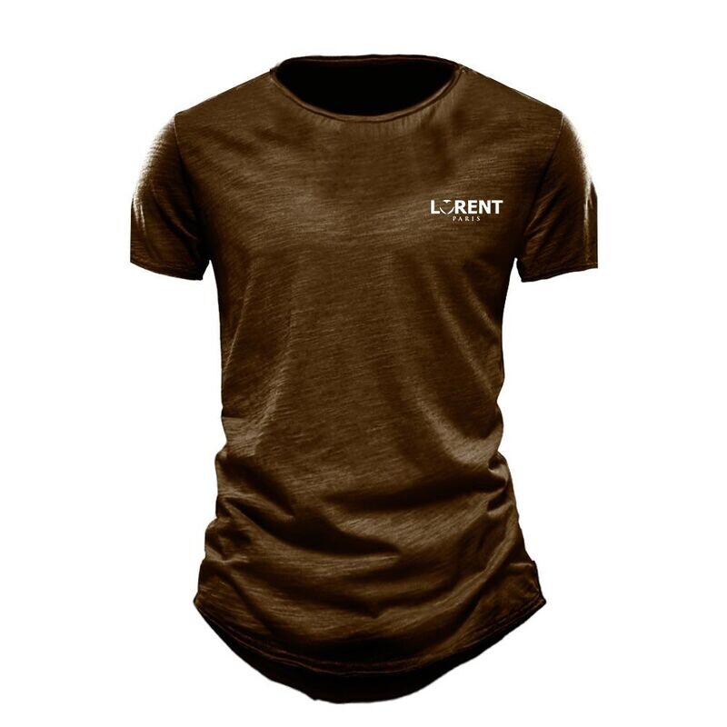 Tshirt Homme Col Rond fit Marron manche courte - Lorent PARIS