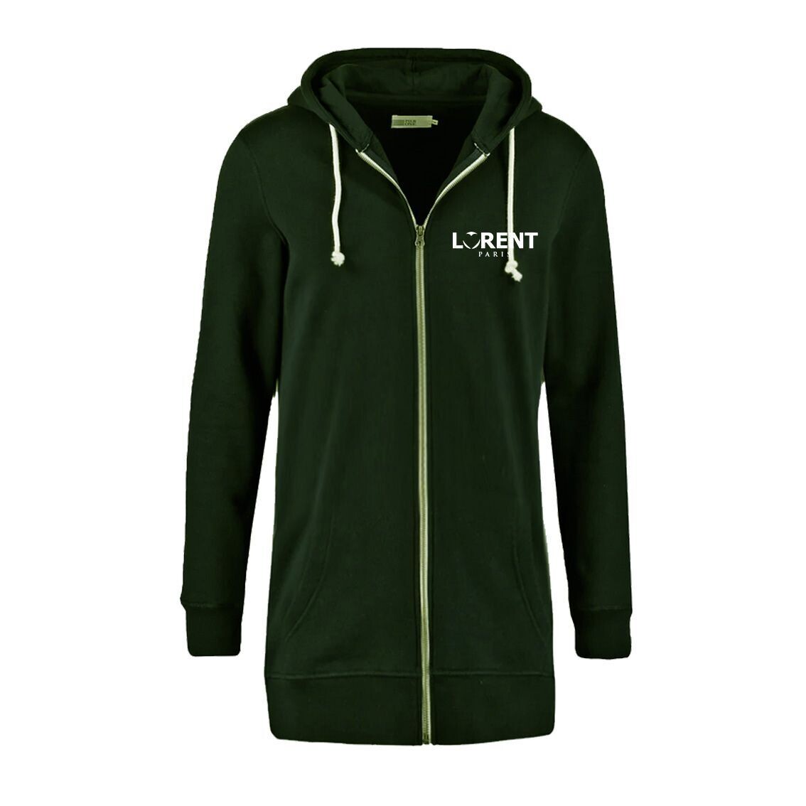 Hoodie Long Homme - coupe Longue Fit Kaki - Lorent PARIS