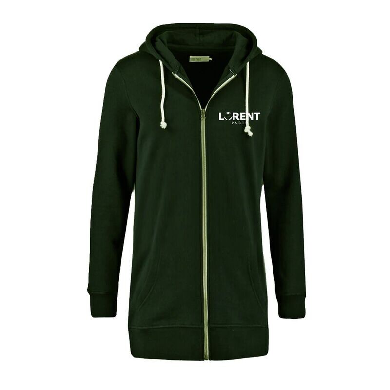 Hoodie Long Homme - coupe Longue Fit Kaki - Lorent PARIS