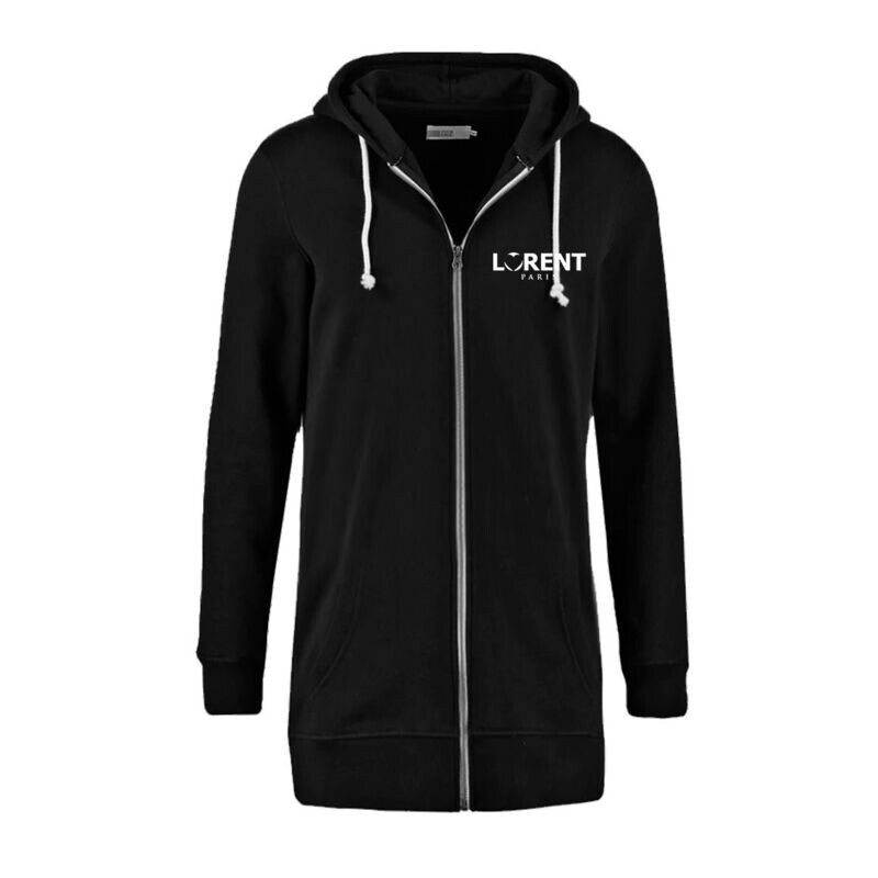 Hoodie Long Homme - coupe Longue Fit Noir - Lorent PARIS