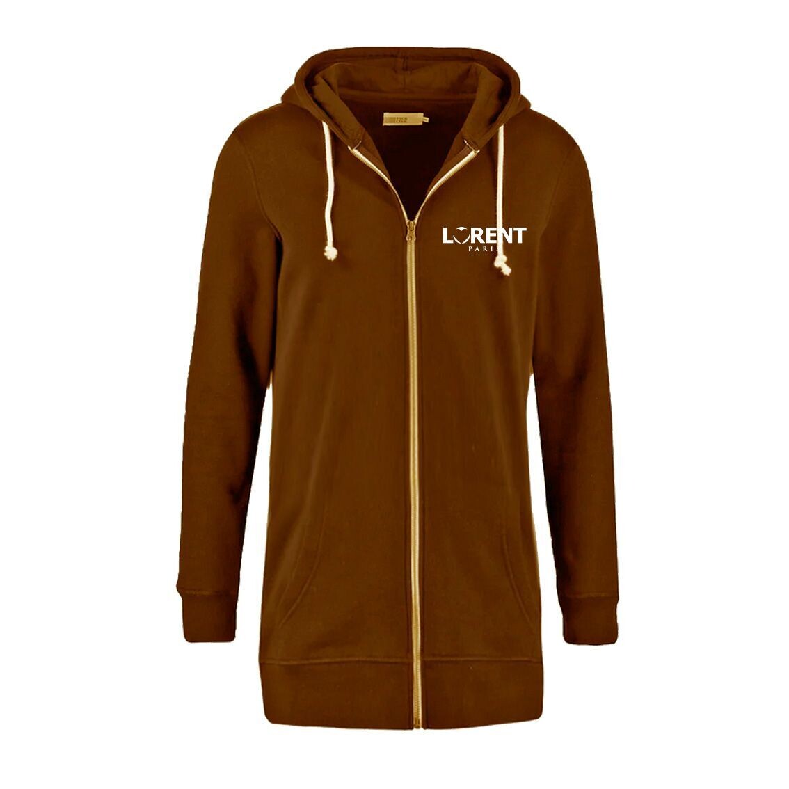 Hoodie Long Homme - coupe Longue Fit Brown - Lorent PARIS