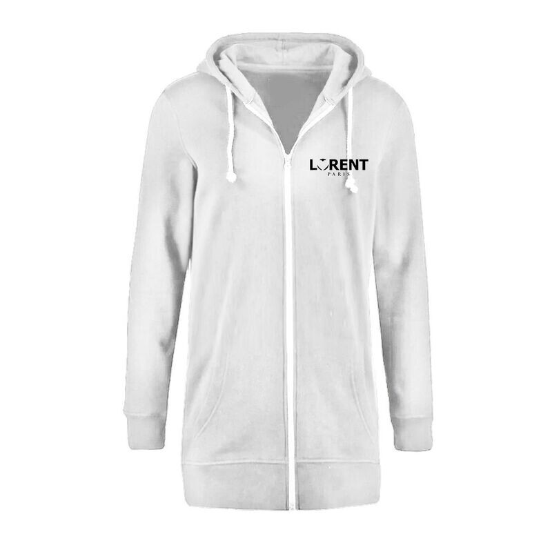 Hoodie Long Homme - coupe Longue Fit Blanc - Lorent PARIS
