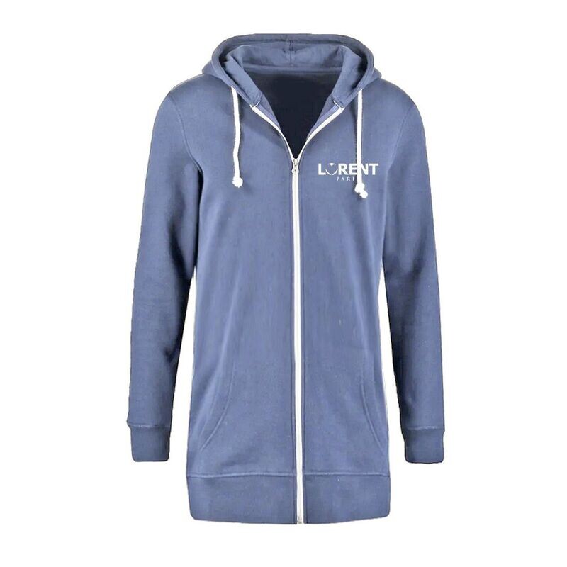 Hoodie Long Homme - coupe Longue Fit Blue - Lorent PARIS