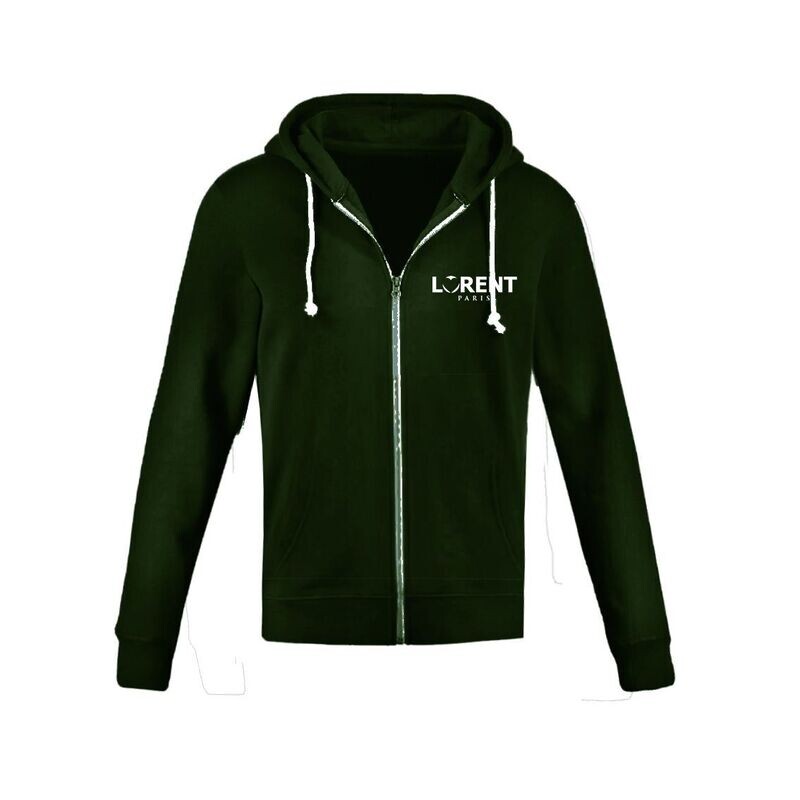 Hoodie Court Homme - coupe Court Fit Kaki - Lorent PARIS
