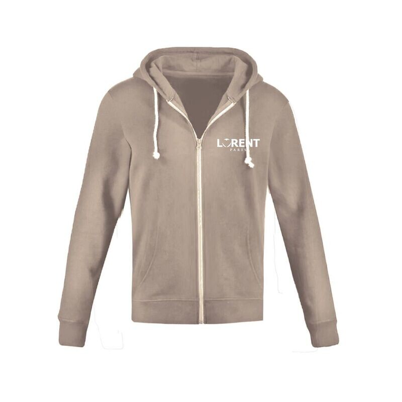 Hoodie Court Homme - coupe Court Fit Ecru - Lorent PARIS