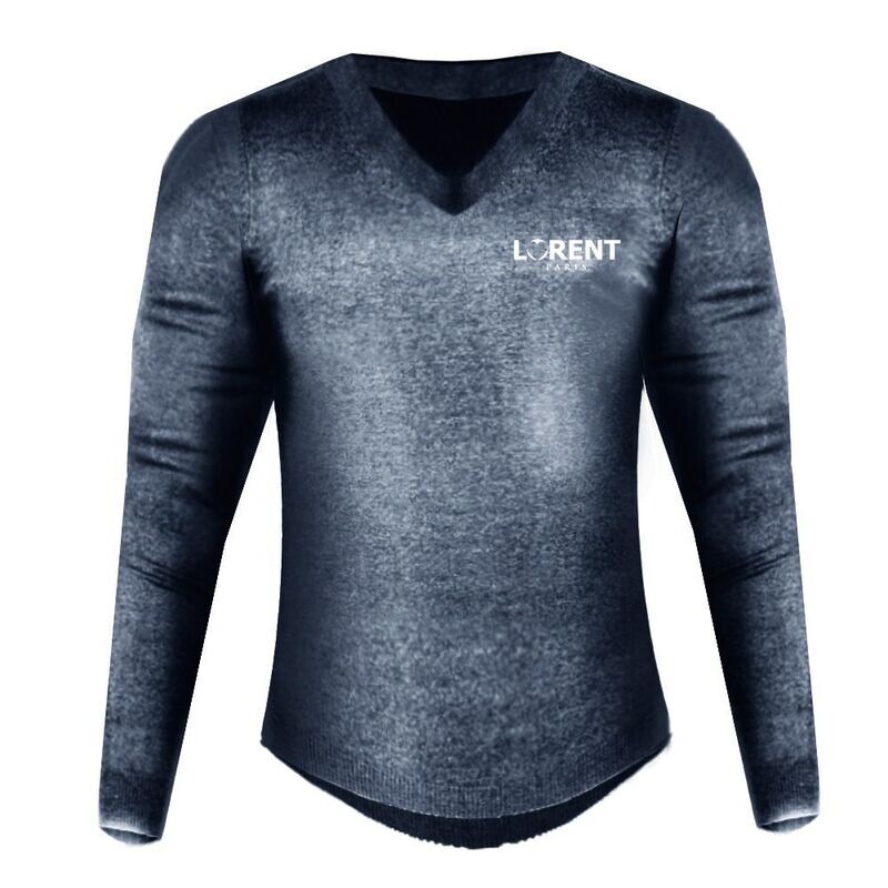 Pull Over Homme - coupe Fit Col V Navy - Lorent PARIS