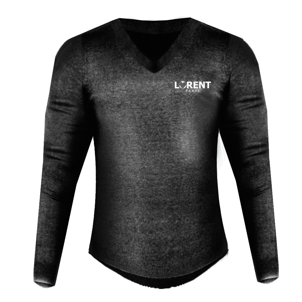 Pull Over Homme - coupe Fit Col V Noir - Lorent PARIS