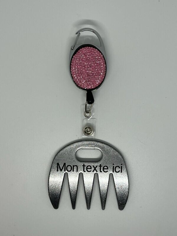Grat-grat argent pailleté personnalisé  - Clipper diamants roses dans son coffret cadeau.