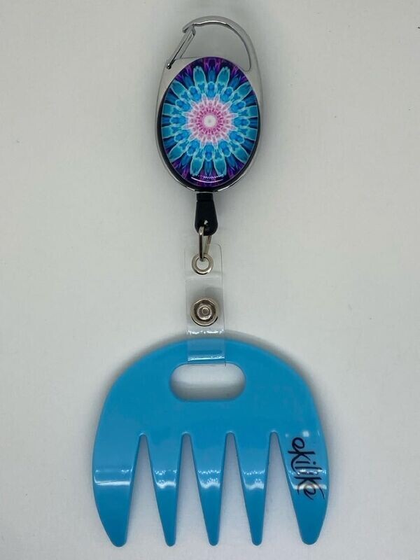 Grat-grat  bleu - Clipper mandala bleu rose