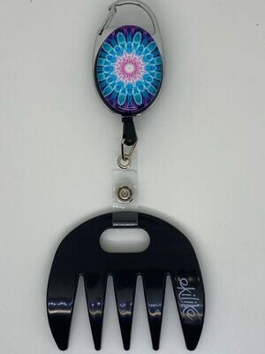 Grat-grat  noir - Clipper mandala bleu rose
