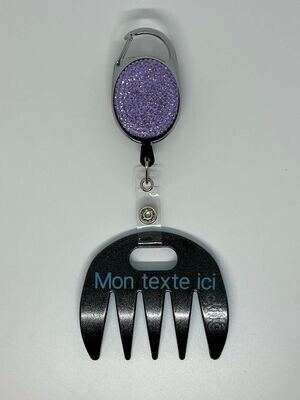 Grat-grat noir pailleté personnalisé  - Clipper violet pailleté , dans son coffret cadeau.