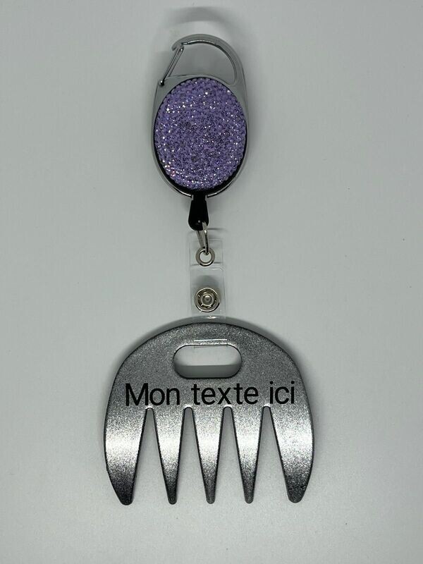Grat-grat argent pailleté personnalisé  - Clipper diamants violets, dans son coffret cadeau.