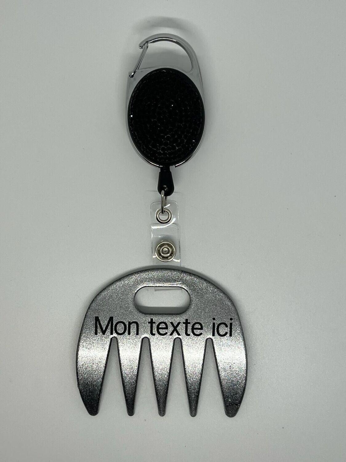 Grat-grat argent pailleté personnalisé  - Clipper noir pailleté , dans son coffret cadeau.