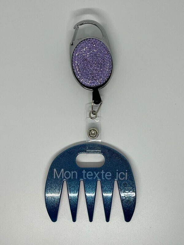 Grat-grat bleu pailleté personnalisé  - Clipper violet pailleté , dans son coffret cadeau.