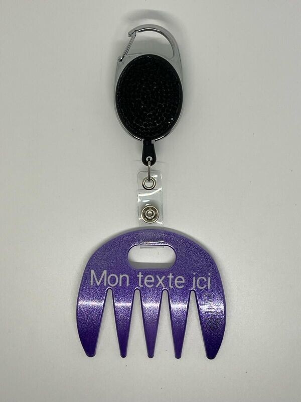 Grat-grat violet pailleté personnalisé  - Clipper diamants noirs, dans son coffret cadeau.